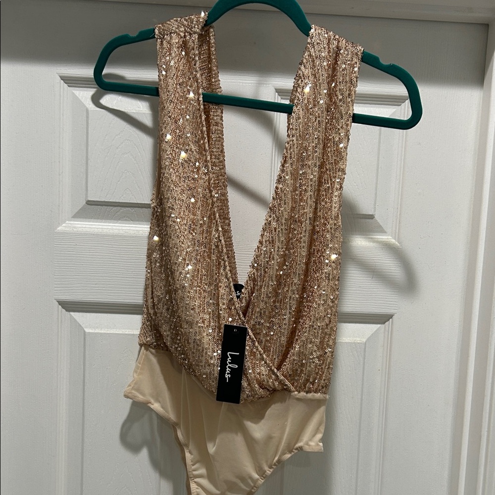 Lulus Gold Sequin Bodysuit